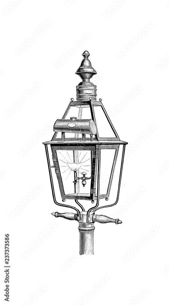 Retro illustration of a lantern