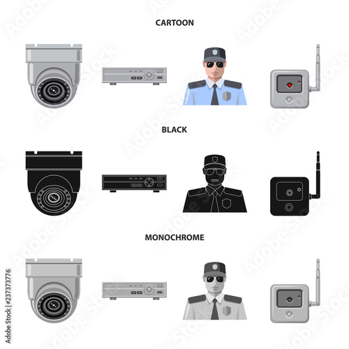 Vector illustration of office and house symbol. Collection of office and system stock vector illustration.