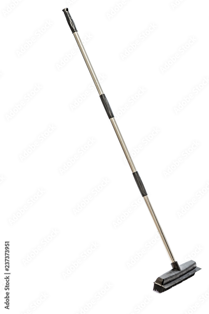 Black Rubber brush, with bristles for cleaning work, photograph with high key, white background Black Rubber brush, with bristles for cleaning work, photograph with high key, white background