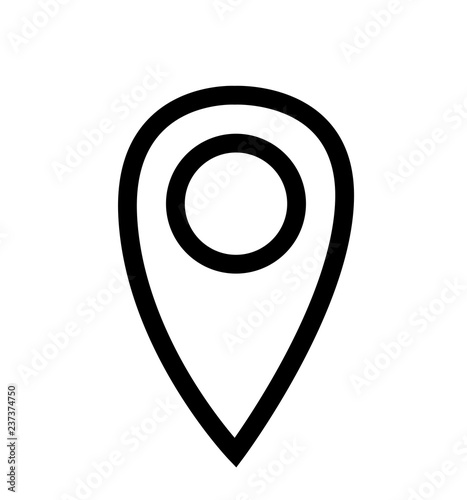 Pin line map location icon place vector illustration isolated on white