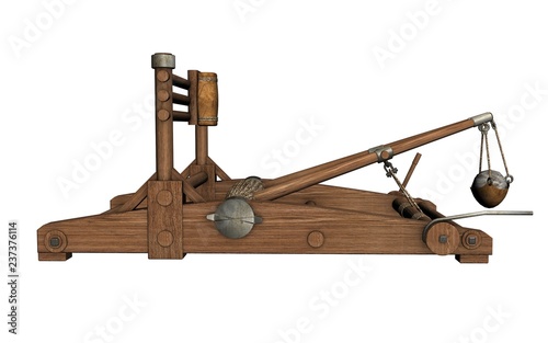 balista, catapult, 3d visualization, illustration