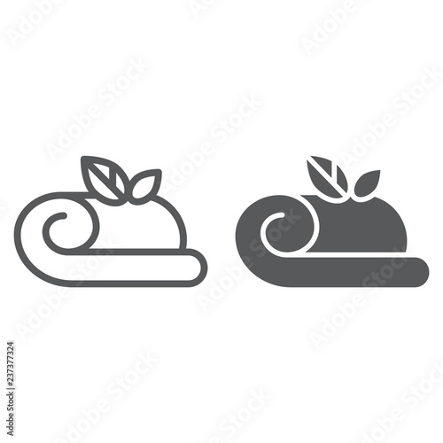 Towel line and glyph icon, hotel and bath, spa towel sign, vector graphics, a linear pattern on a white background.