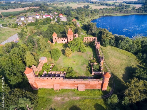 Aerial view of ruins of med...
