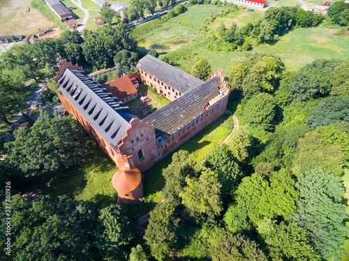 Aerial view of ruins of med...