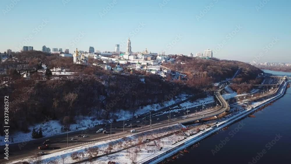 aerial view Kiev-Pechersk Lavra in winter, Kiev , Ukraine. aerial view Kiev-Pechersk Lavra in winter, Kiev , Ukraine.
