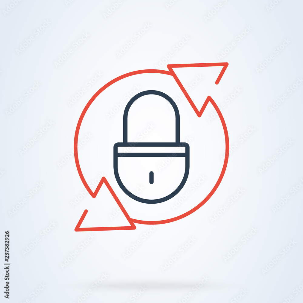 vector lock recover and reset icon. security password illustration vector lock recover and reset icon. security password illustration