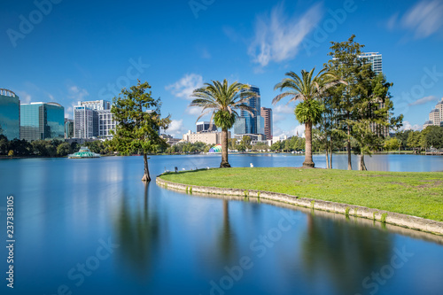 Downtown Orlando from Lake Eola Park on a beautiful sunny Day © susanne2688