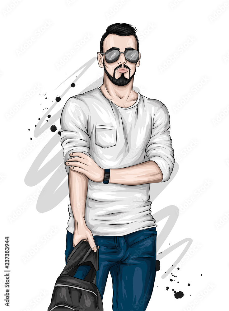 Premium Vector  A bright and stylish illustration of a man