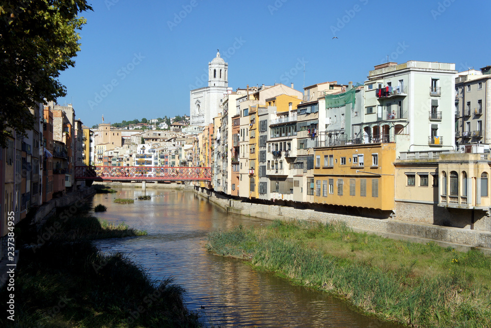 Spain.Onyar River in Girona.