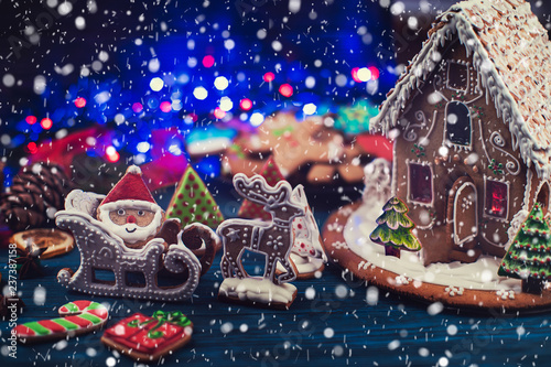 Gingerbread house and figur...