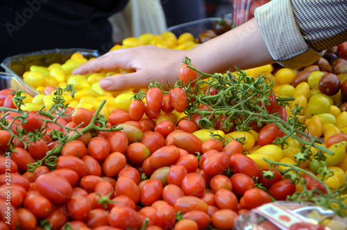 Fresh cherry tomatoes at the farmer market