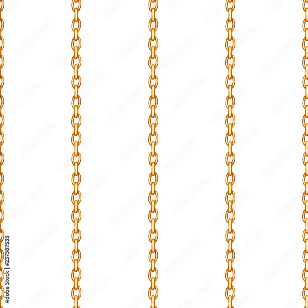 Golden chain seamless pattern isolated on white background Golden chain seamless pattern isolated on white background