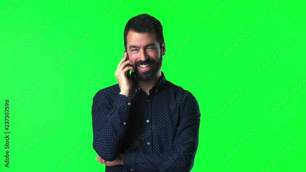 Man on green screen chroma key background Man on green screen chroma key background