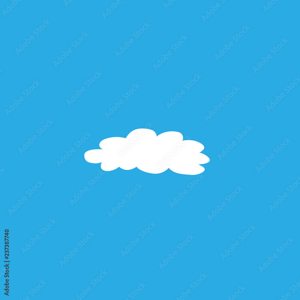 Vector illustration. Cloud Icons in trendy flat style isolated on blue background. Cloud symbol for your web site design, logo, app, UI. Vector illustration, EPS10.