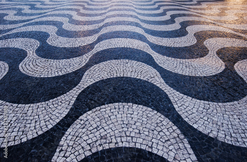 Portugal, Lisbon, Mosaic floor, detail photo