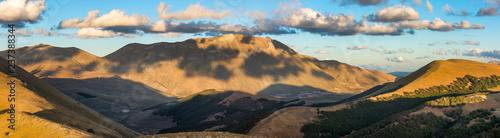 Italy, Umbria, Parco Nazionale dei Monti Sibillini, Mount Vettore in the evening photo