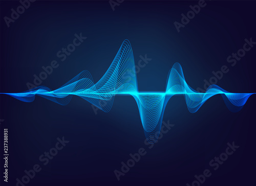 abstract digital green blue equaliser, sound wave pattern element photo