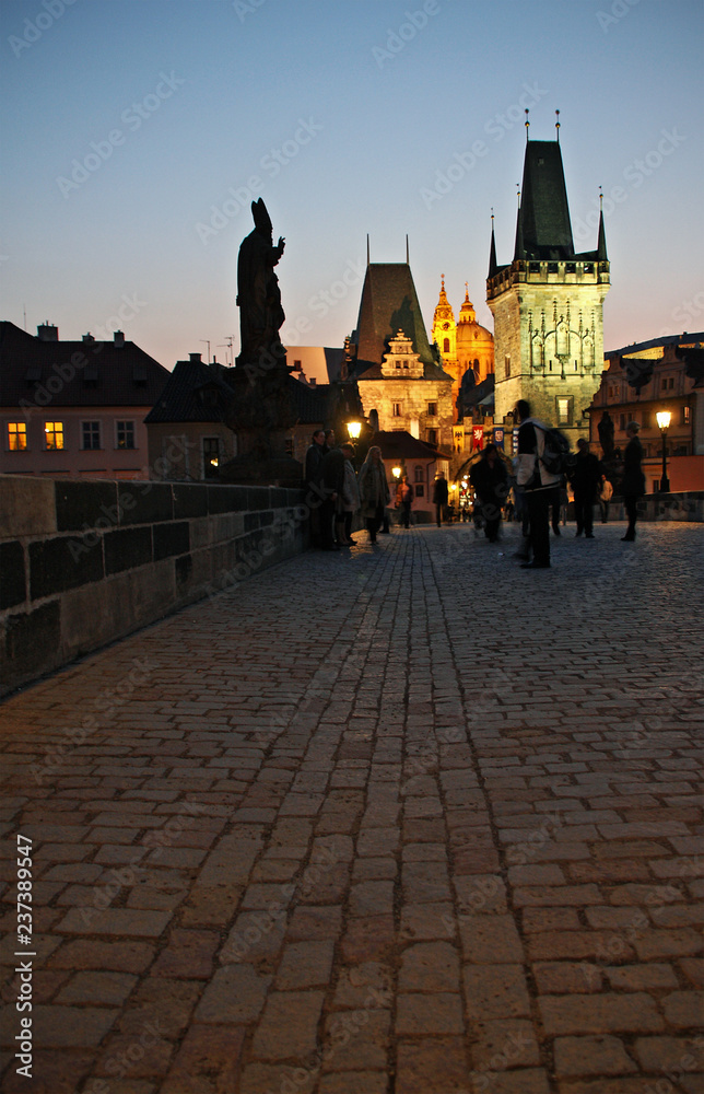 Fototapeta premium Famous bridge in Prague, Europe