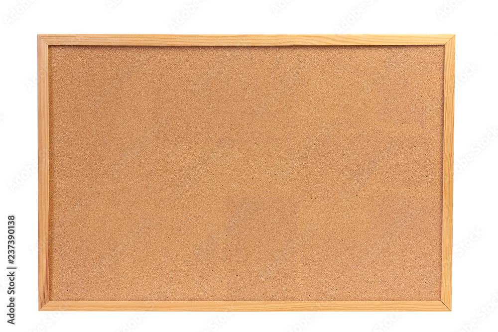 Fototapeta premium Isolated cork board with wooden frame 