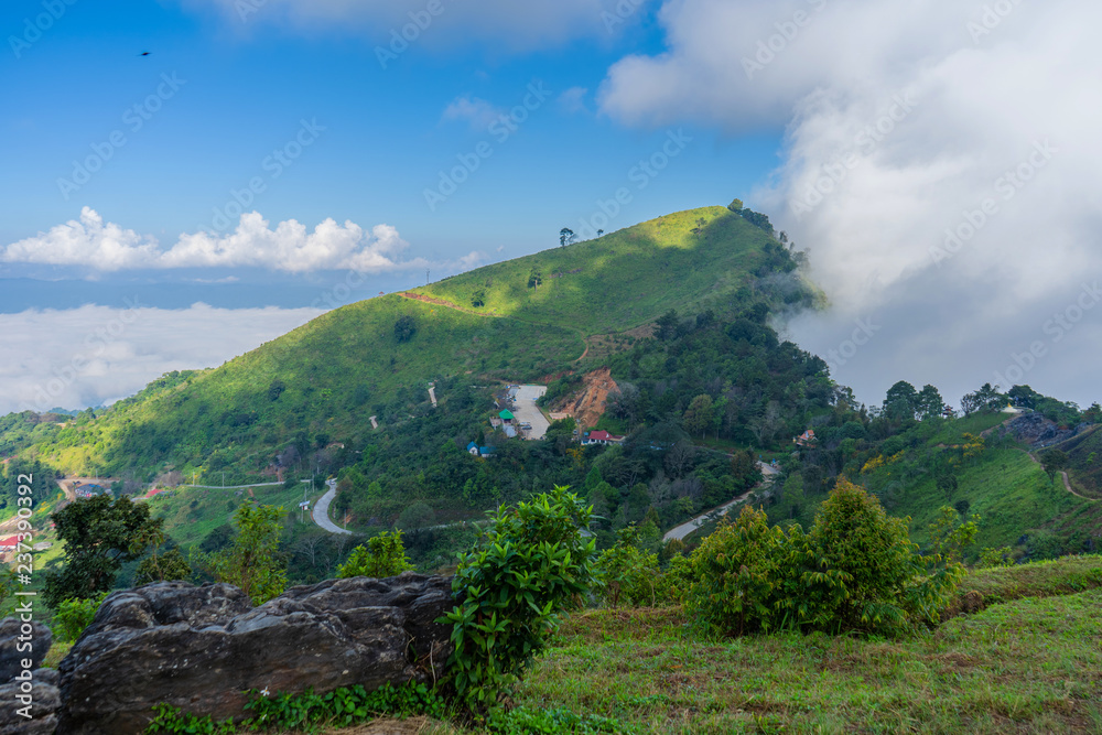 View point  Mist on Doi Pha Tang Fa in chiang rai province