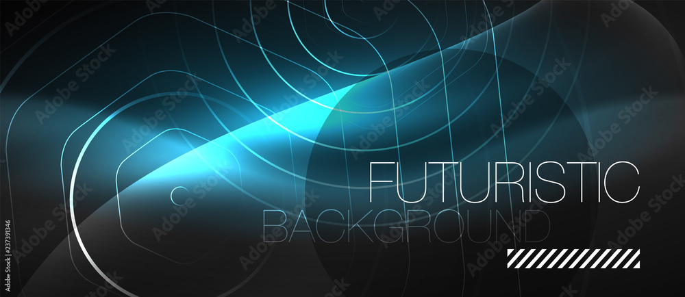Black and glowing color lines neon design, magin techno template background Black and glowing color lines neon design, magin techno template background