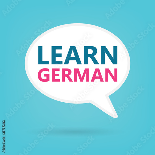 learn german written on a speech bubble- vector illustration