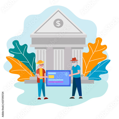 The concept of Deposit, pension savings contribution, care about the future.