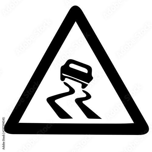 icy road sign