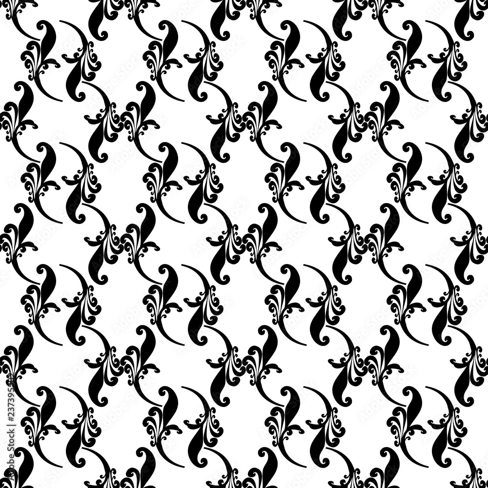 Black abstract seamless pattern. Fashion graphic background design. Modern stylish abstract texture. Monochrome template for prints, textiles, wrapping, wallpaper, website etc. Vector illustration. Black abstract seamless pattern. Fashion graphic background design. Modern stylish abstract texture. Monochrome template for prints, textiles, wrapping, wallpaper, website etc. Vector illustration.