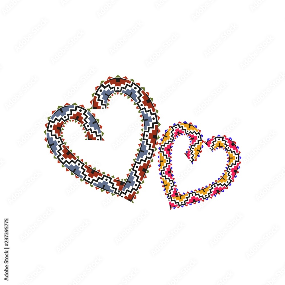Decoration heart with wavy line on white background. Symbol linked, love, passion and wedding. Colorful template for t shirt, apparel, card, poster, valentine day. Design element. Vector illustration. Decoration heart with wavy line on white background. Symbol linked, love, passion and wedding. Colorful template for t shirt, apparel, card, poster, valentine day. Design element. Vector illustration.