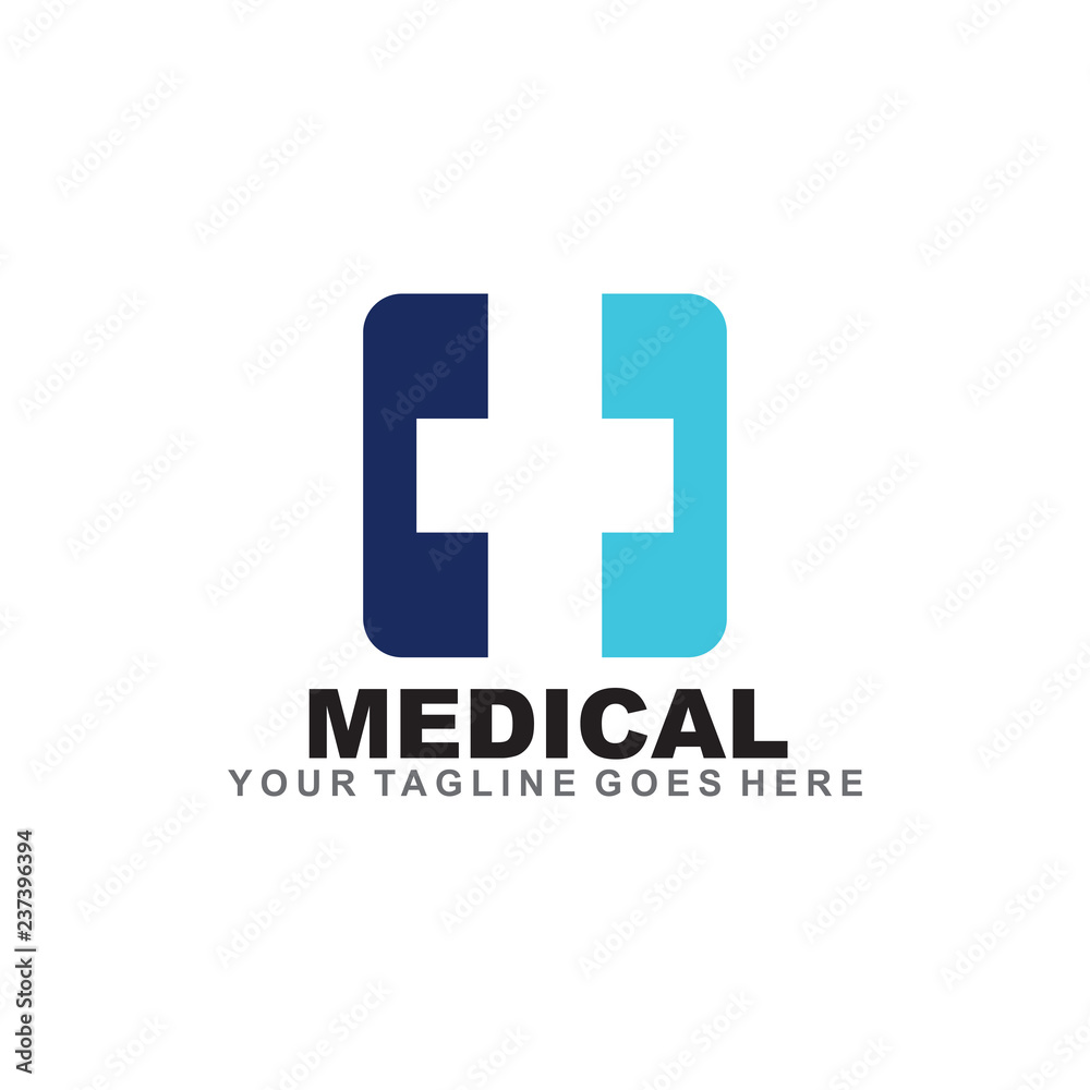 Medical letter logo design vector template