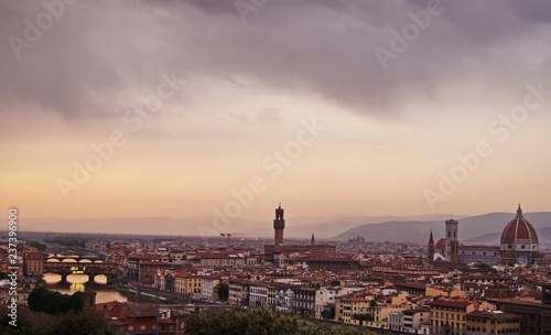 Landscape of Florence at sunset, Italy