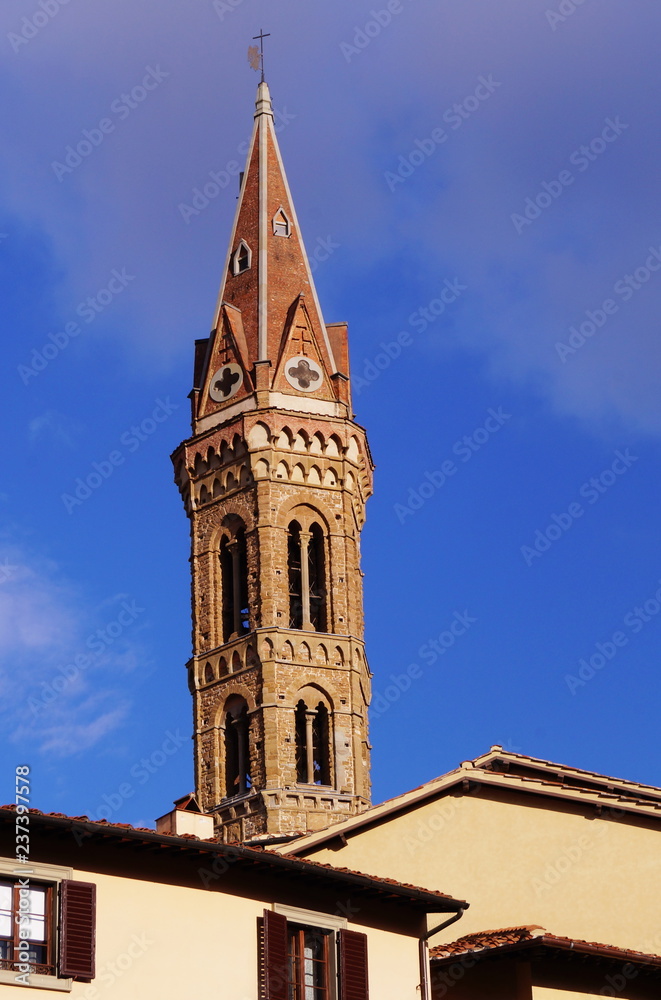 Bell Tower of the Badia Fiorentina in Florence, Italy