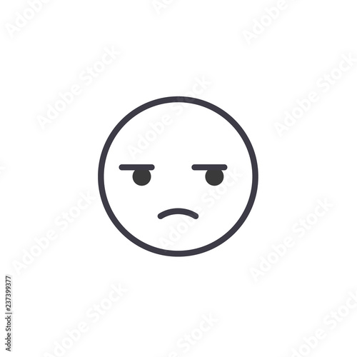Suspicious Emoji concept line editable vector concept icon. Suspicious Emoji concept linear emotion illustration
