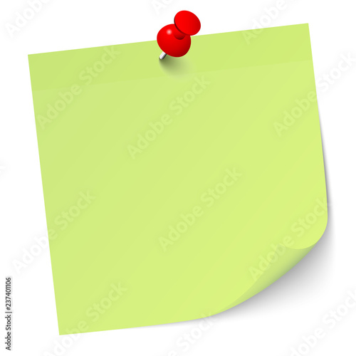 Light Green Stick Note Red Pin