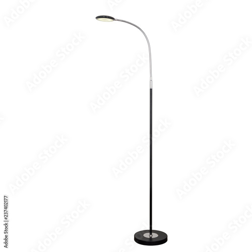 Fotografi Modern LED floor lamp. Isolated object on white background