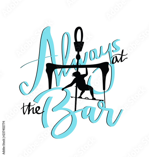 Kitesurf sport sign calligraphy