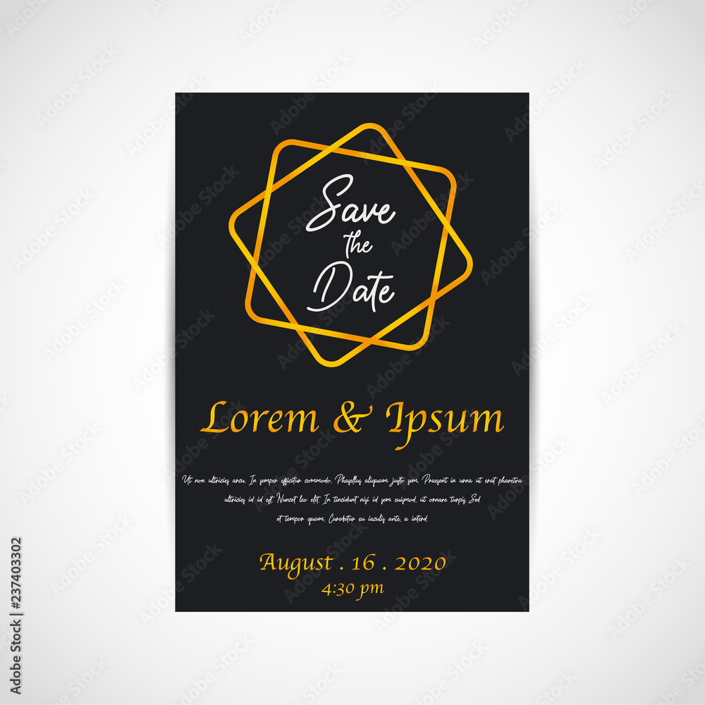 Wedding save the date, invitation card, black background, vector, illustration, eps file Wedding save the date, invitation card, black background, vector, illustration, eps file