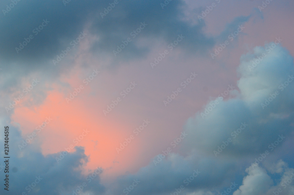 Clouds with pink at Dawn in the Gulf Coast