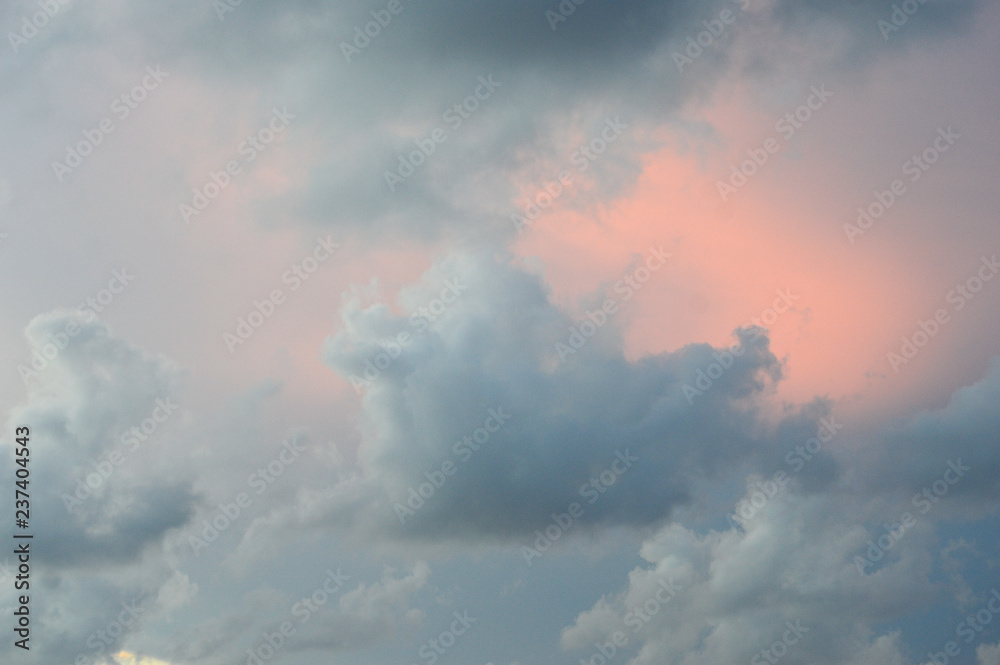 Clouds with pink at Dawn in the Gulf Coast