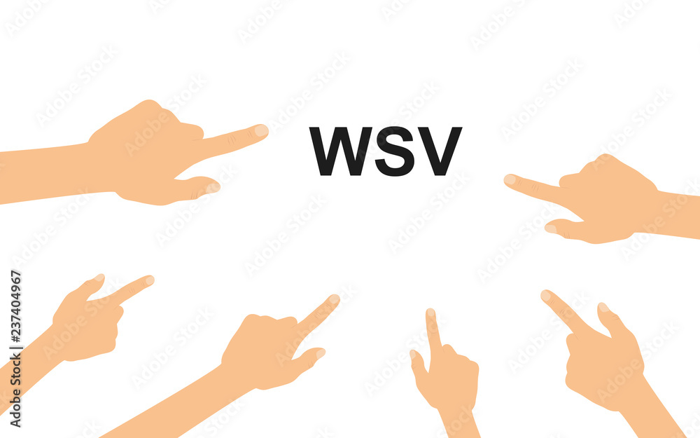 Fototapeta premium Hände zeigen auf WSV