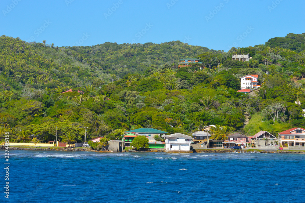 Roatan, Honduras, 11/6/2018 as seen from deck of cruise ship
