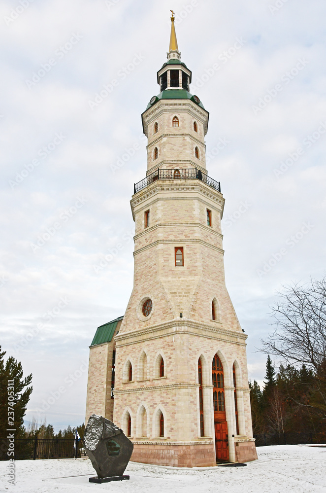 Bell tower in Zlatoust, Chelyabinsk region, Russia