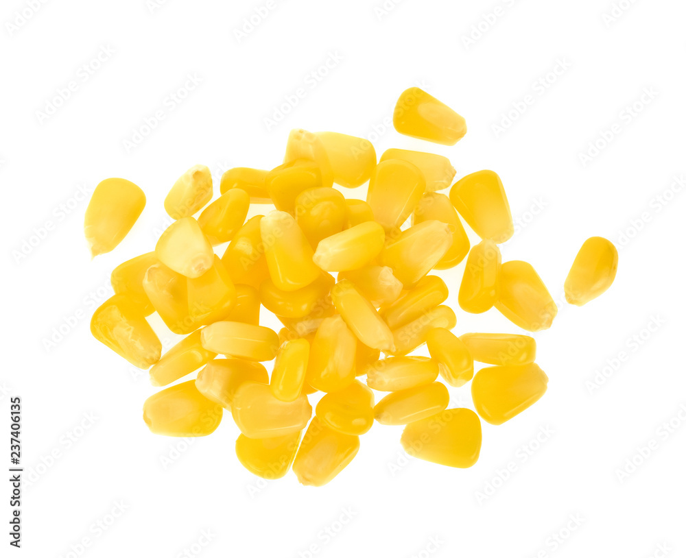 Fototapeta premium Top view of Maize isolated on white background
