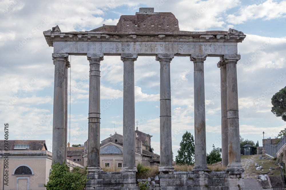 The Roman Ruins - The Temple of Saturn, Italy