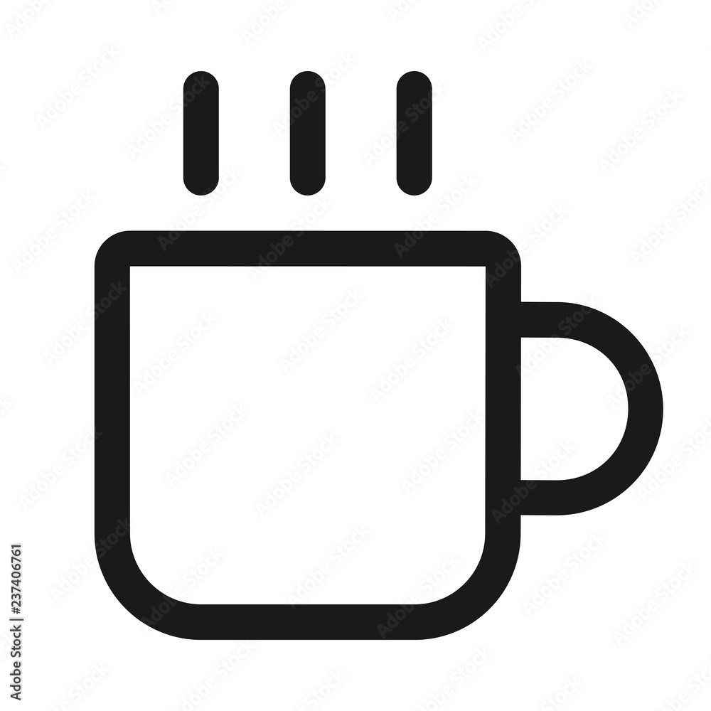 Coffee Mug with Steam Icon Illustration Coffee Mug with Steam Icon Illustration