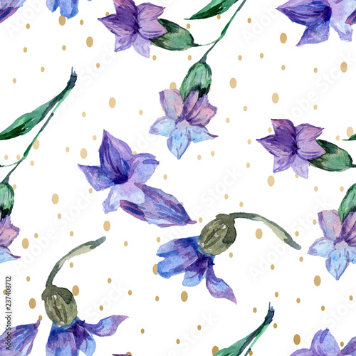 Purple lavender. Floral botanical flower. Watercolo seamless background pattern. Fabric wallpaper print texture. © LIGHTFIELD STUDIOS