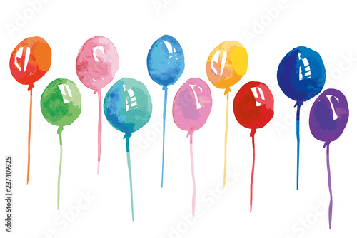 watercolor color balloons illustration