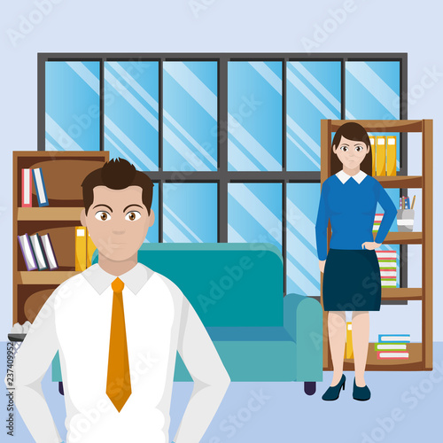 business coworkers executives cartoon