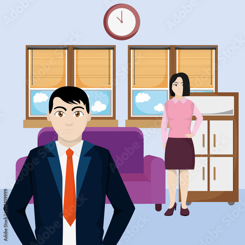 business coworkers executives cartoon